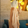 Party 2 (5) Luminous Light Gold Champagne Satin Abaya Edit-1