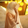 Party 2 (7) Luminous Light Gold Champagne Satin Abaya Edit-1