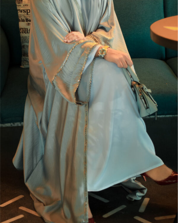 Elegant Rich Neutral Satin Abaya Edit-1