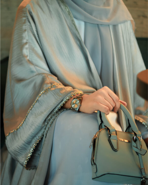 Elegant Rich Neutral Satin Abaya Edit-1