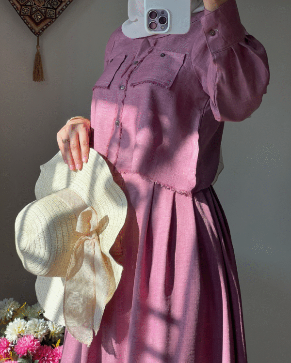 Chic Rose Linen-Blend Co-ord Set 2P