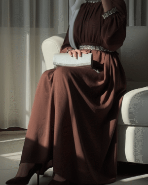 Enchanting Brown Party Abaya-Edit 3