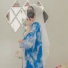 Stunning Blue Cloud Tie-Die Abaya -1P