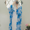 Stunning Blue Cloud Tie-Die Abaya -1P