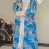 Stunning Blue Cloud Tie-Die Abaya -1P
