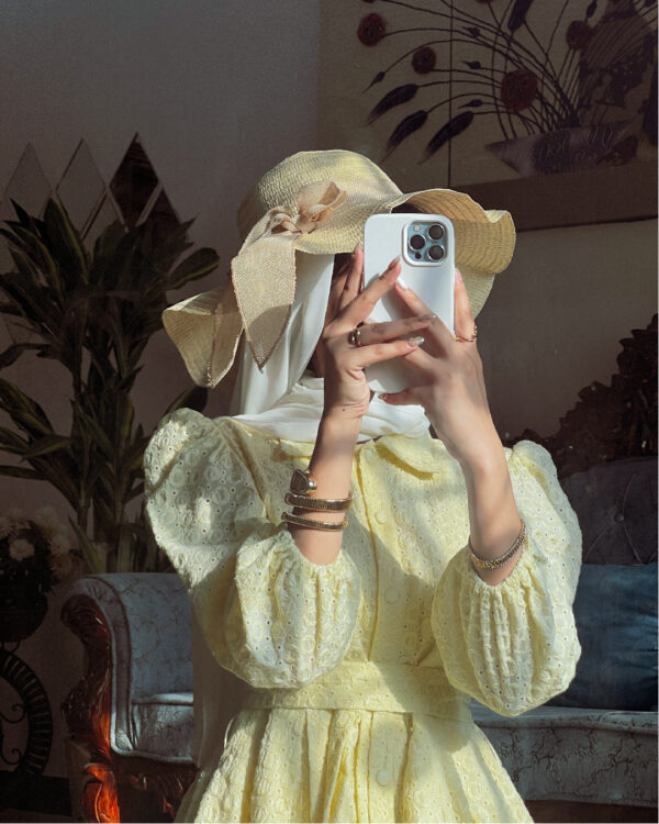 Dazzling Lemon Blossom Broderie Midi Dress 1P