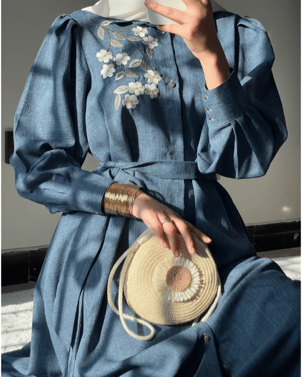 new-11-min Azure Embroidered Winter Crepe Dress 2025