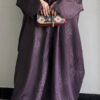 plum abaya-02 Luxurious Textured Plum Abaya 1P