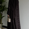 Elegant Deep Chocolate Textured Winter Abaya-2025
