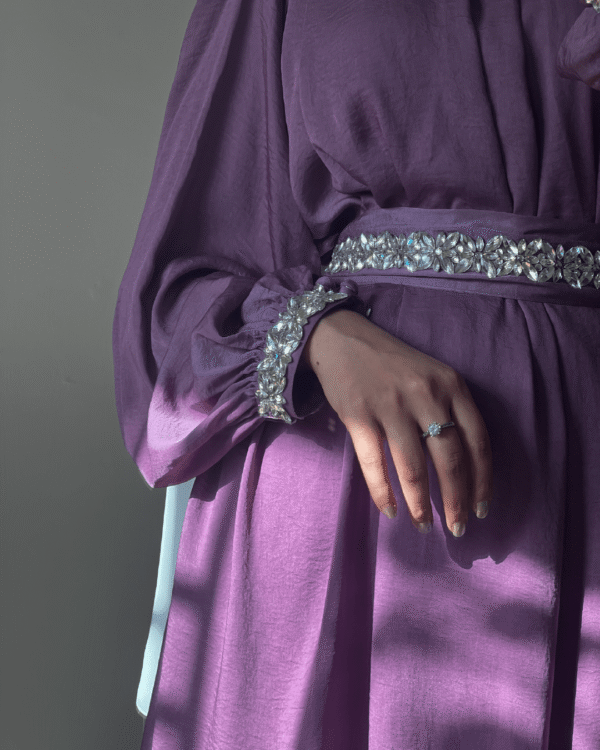 Dazzling Mauve Hareer Party Abaya-Edit 3
