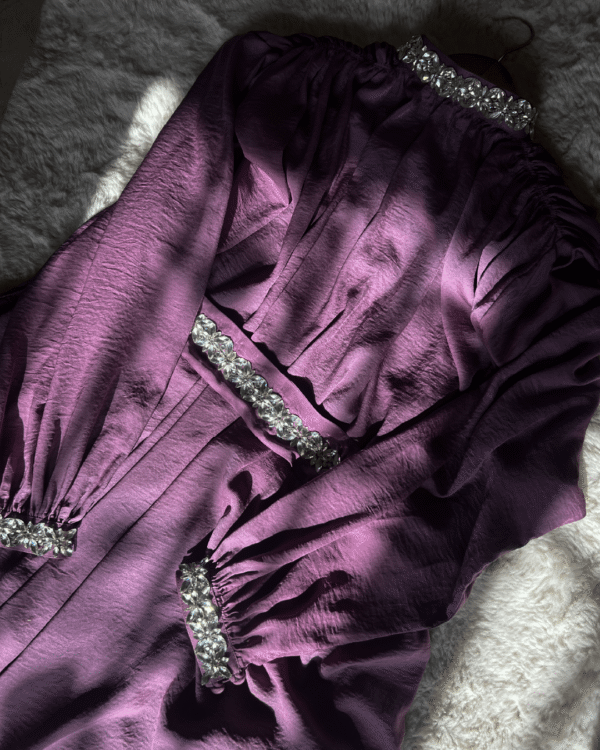 Dazzling Mauve Hareer Party Abaya-Edit 3