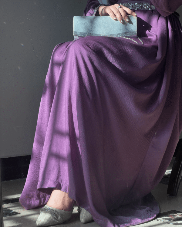 Dazzling Mauve Hareer Party Abaya-Edit 3