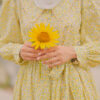 Joyful Yellow Floral Cotton Dress 1P