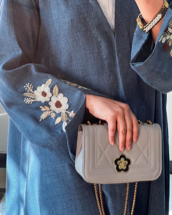 winter abaya-03 The Denim Indigo Bloom Abaya