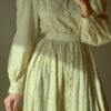Pure Elegant Brodrie Embroidered Sage Green Dress