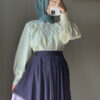 Sage Bloom Shirt & Midnight Flare Skirt Set