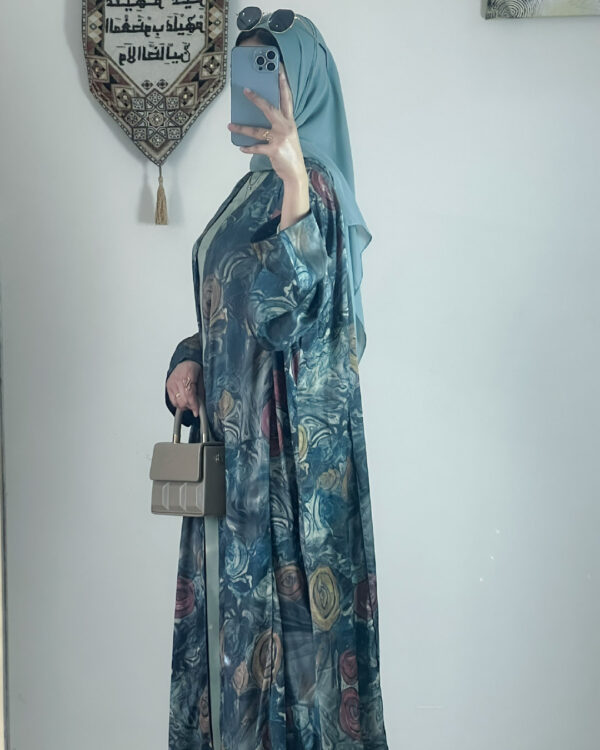 Sage Mirage Printed Abaya Set