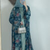 Sage Mirage Printed Abaya Set